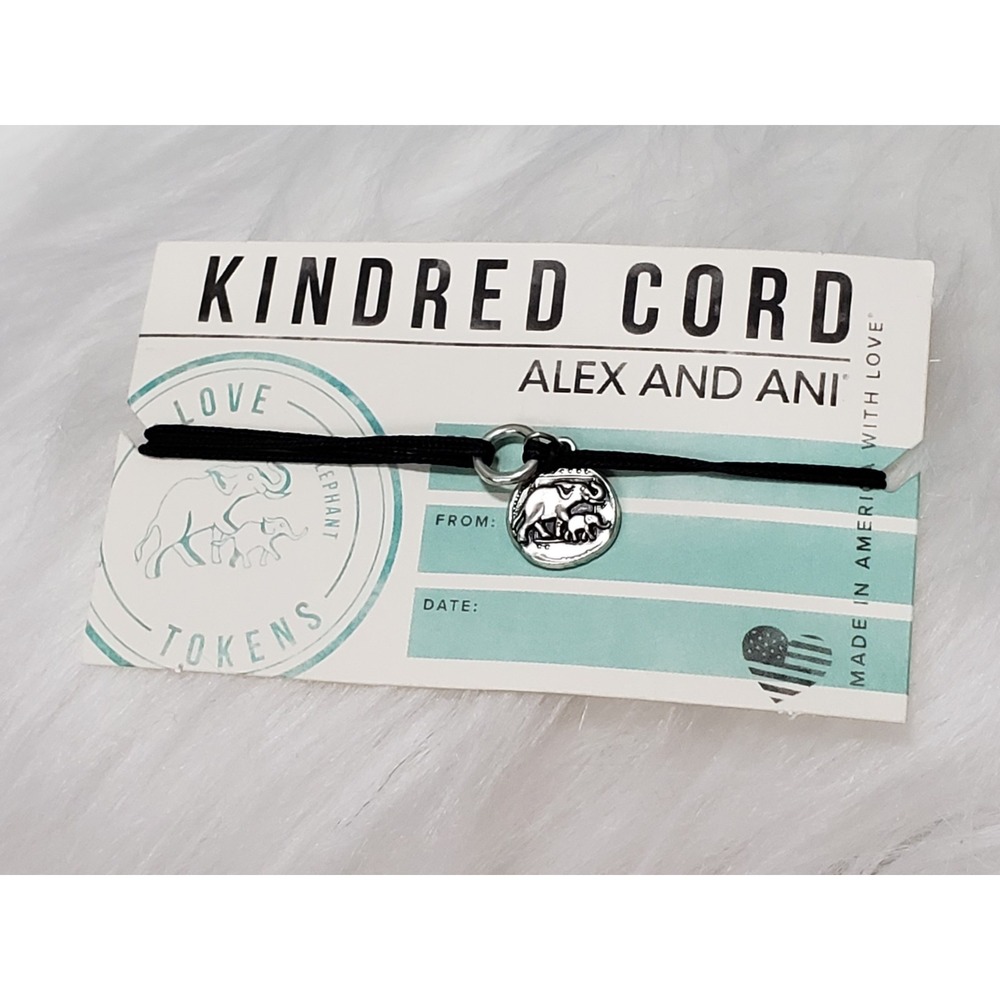 925 Alex and Ani Kindred Cord adjustable bracelet elephant